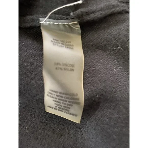 SOFT SURROUNDINGS Sweater Dress M Black Button Front Asymmetrical Ribbing 9438 - Picture 8 of 8